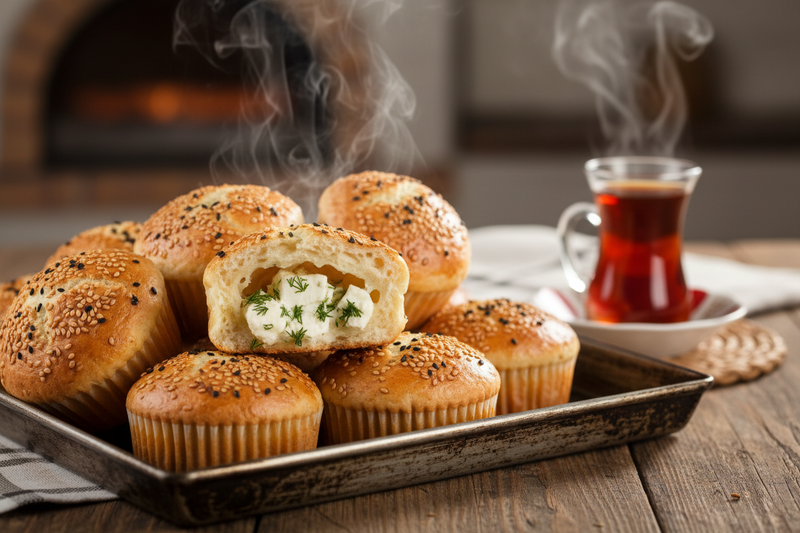 BÄKKER Poğaça: Dereotlu & Peynirli Muffinler