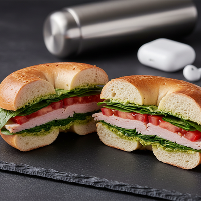 BÄKKER Yeşil Enerji: Pesto Soslu ve Hindi Fümeli Fit Bagel