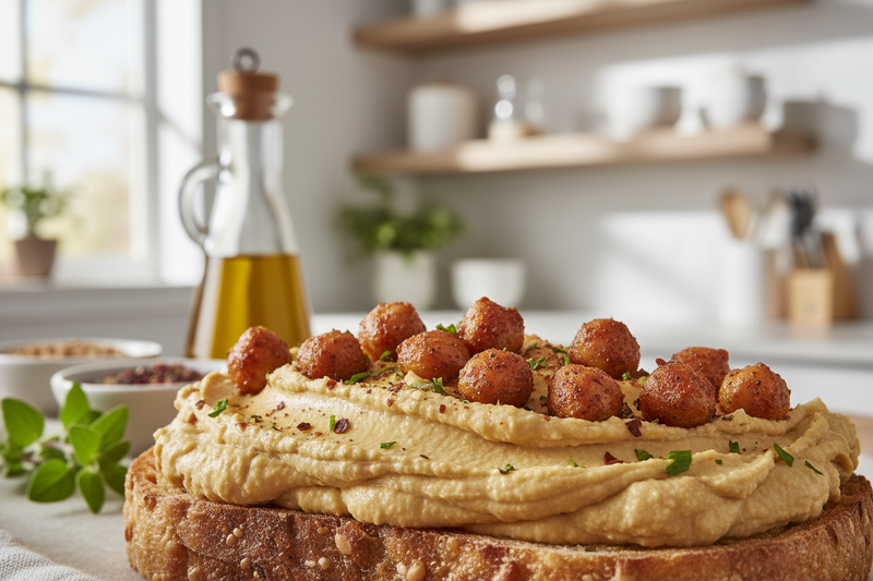 BÄKKER Bitkisel Güç: Humuslu ve Çıtır Nohutlu Açık Tost